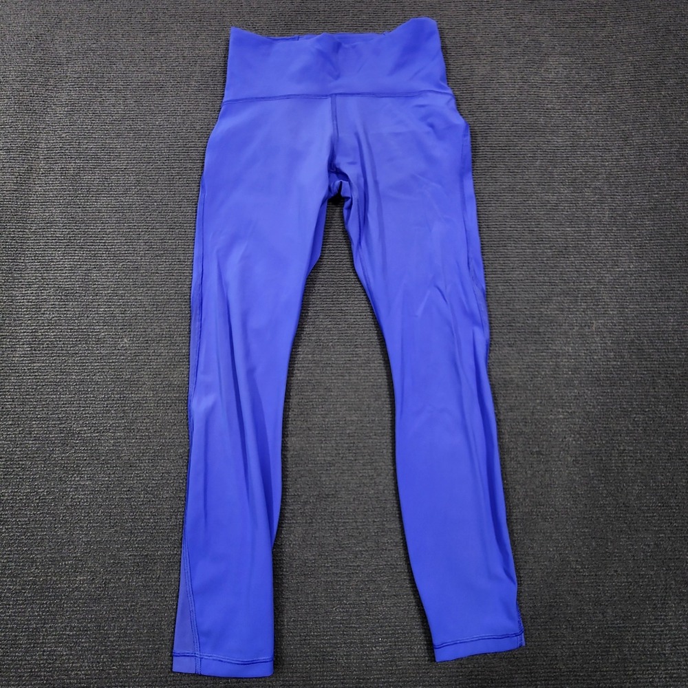 Lululemon Leggings Women Blue Mesh Panel High Rise Athletic Yoga Pants